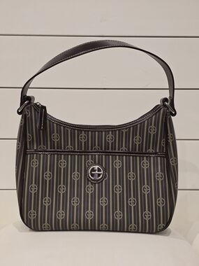 Designer-Inspired Black and Brown Patterned Shoulder Bag
